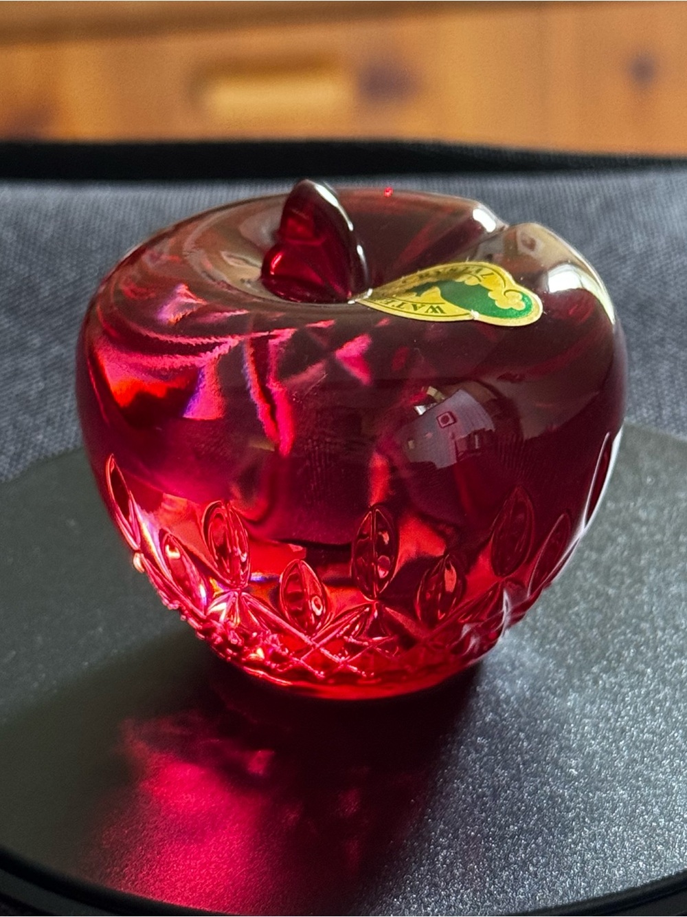 Waterford Ruby Red Crystal Apple Figurine NaYC 2018